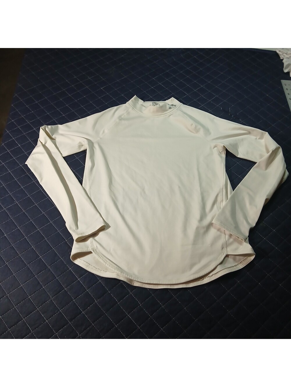 Under Armour Athleisure Long Sleeve Top White HeatGear Fitted Mock Neck